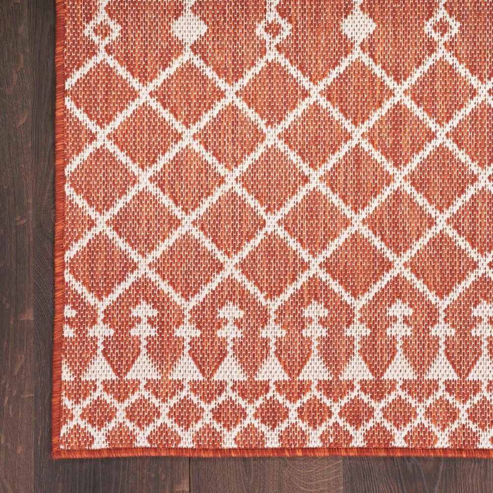 Nourison Positano Southwestern Terracotta 4&#39; x 6&#39; Indoor/Outdoor Area Rug, , large