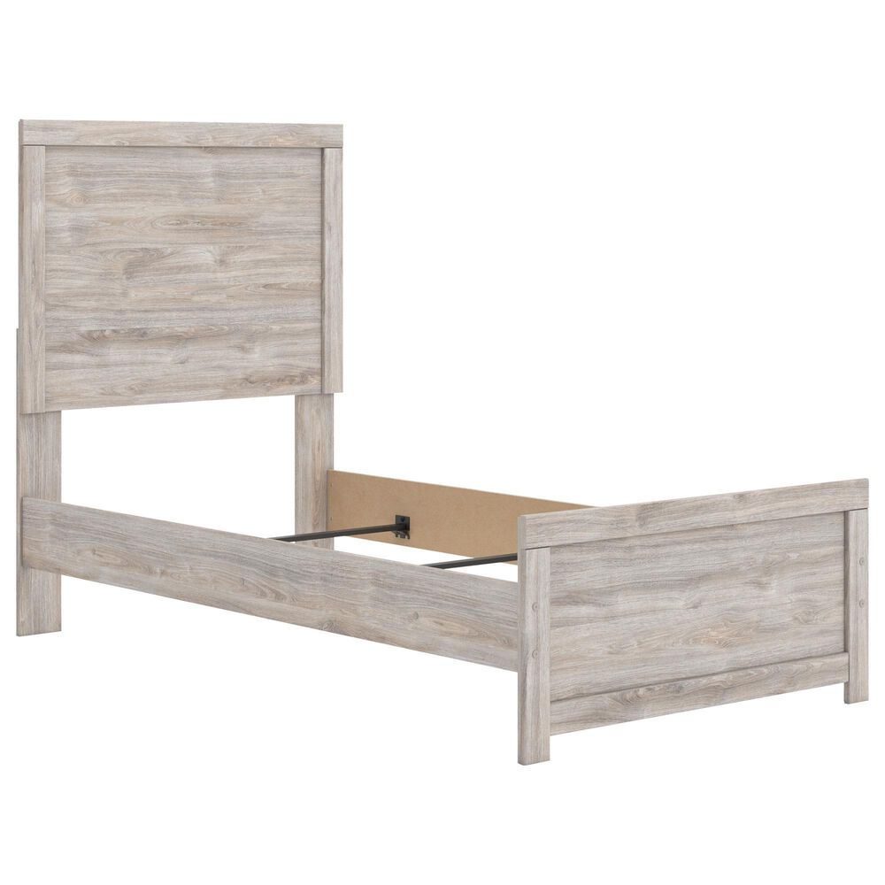 Ashley Broachmyn Twin Bed with Dresser and Nightstand in Light Gray, , large