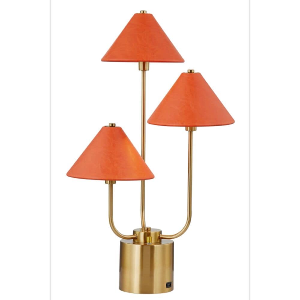 Anthony California 31" Leather Table Lamp in Orange, , large