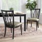 Linon Home Decor Bailey Side Chair with Tan Faux Leather Cushion Seat in Black, , large