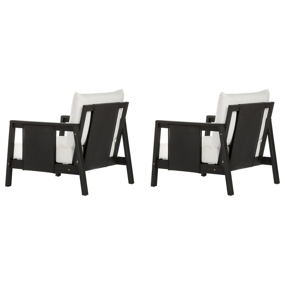 HOMLUX Outdoor Club Chair with Black Textilene Accents in White (Set of 2), , large