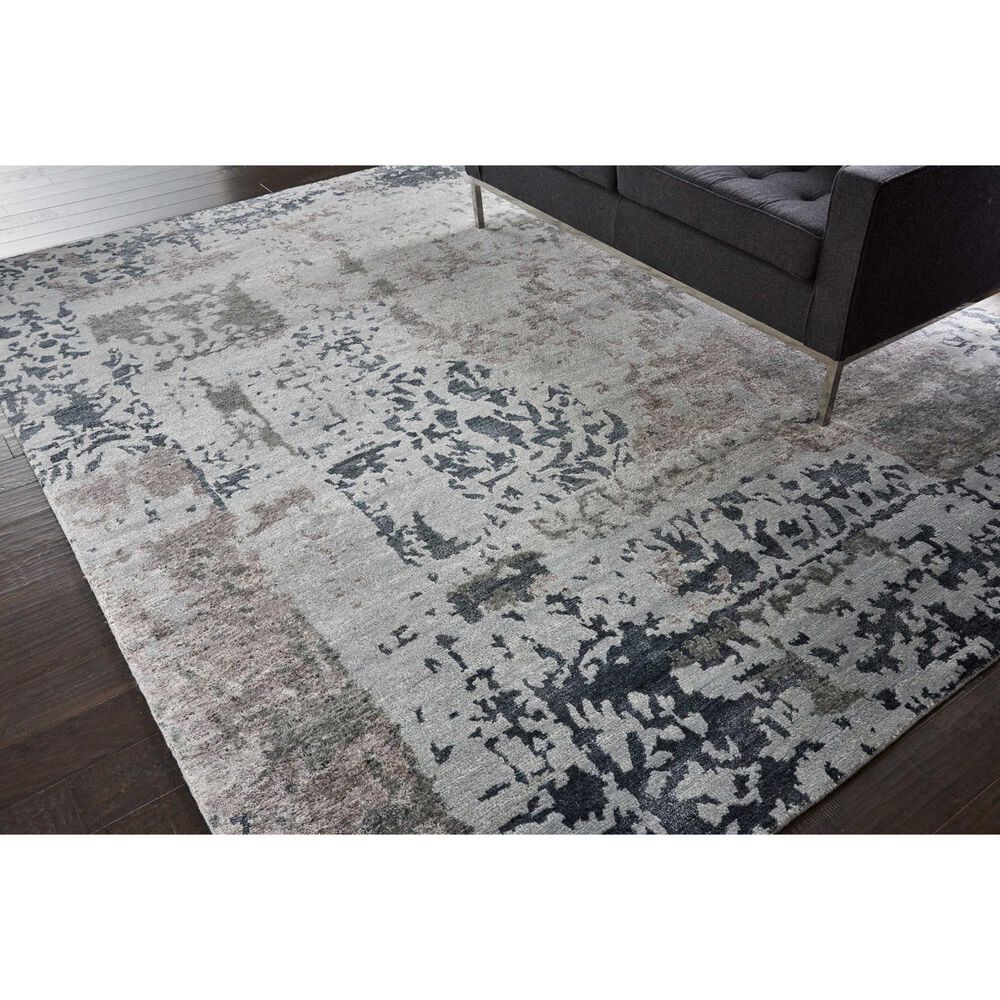 Nourison Silk Shadows 7&#39;9&quot; x 9&#39;9&quot; Silver and Grey Area Rug, , large