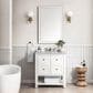 James Martin Vanities Breckenridge 30" Single Bathroom Vanity in Bright White with 3 cm Arctic Fall Solid Surface Top and Rectangular Sink, , large