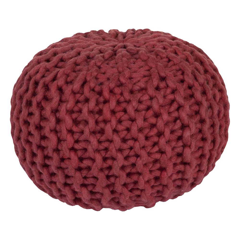 Surya Inc Fargo Sphere Pouf in Red, , large