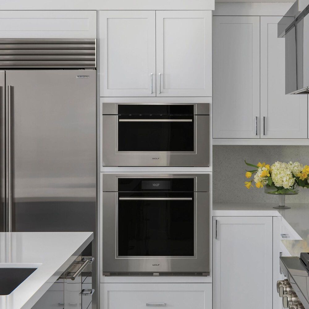 Wolf Appliances 1.6 Cu. Ft. M Series Transitional Drop-Down Door Microwave Oven in Stainless Steel, , large