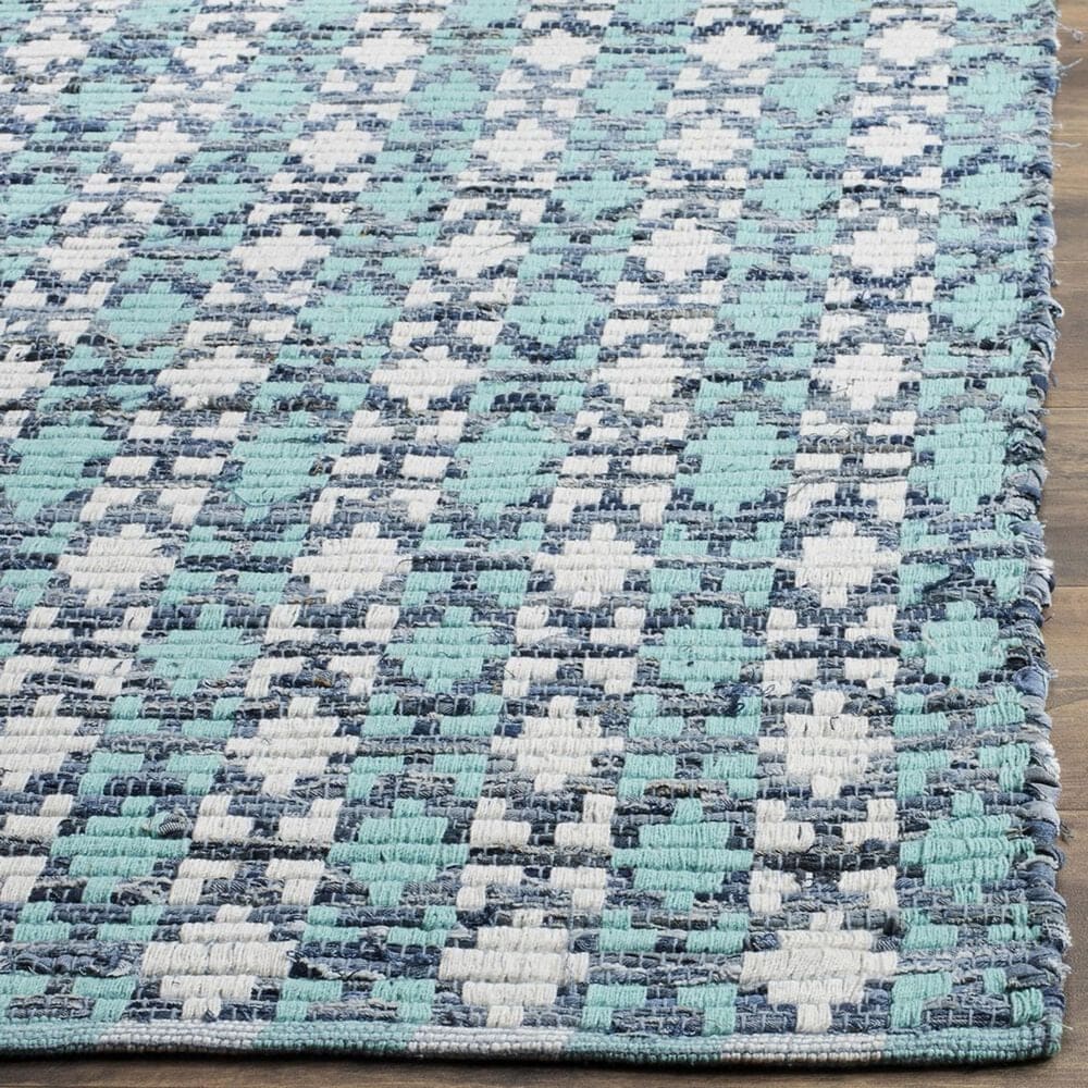 Safavieh Montauk Southwestern 6&#39; Square Turquoise and Multicolor Area Rug, , large