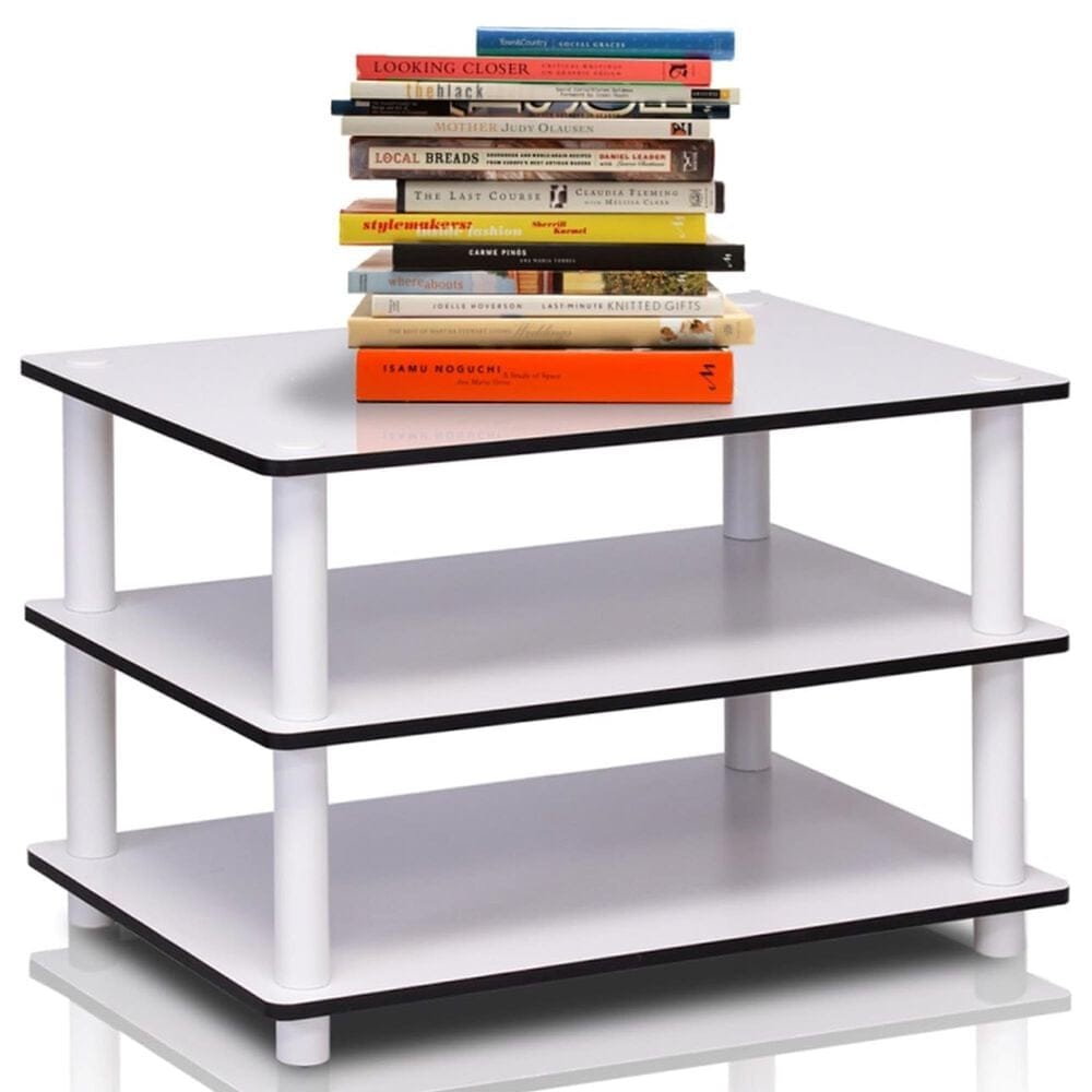 HOMLUX 3-Tier Turn-N-Tube Coffee Table in White, , large