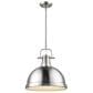 Golden Lighting Duncan 1-Light Pendant with Rod in Pewter with a Pewter Shade, , large