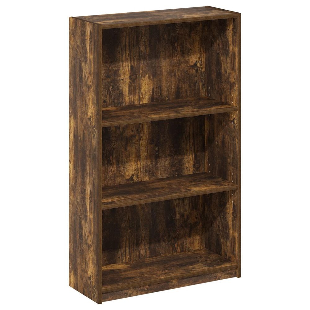 HOMLUX 3-Tier Display Bookshelf with Adjustable Shelves in Amber Pine, , large