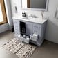 Lexora Home Dukes 48" Single Bathroom Vanity in Dark Grey with 2 cm White Carrara Marble Top and Rectangular Sink, , large