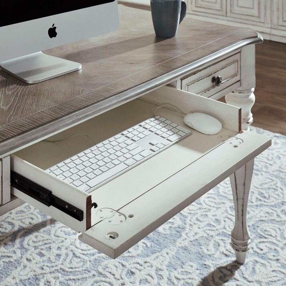 Belle Furnishings Magnolia Manor Writing Desk in Antique White, , large