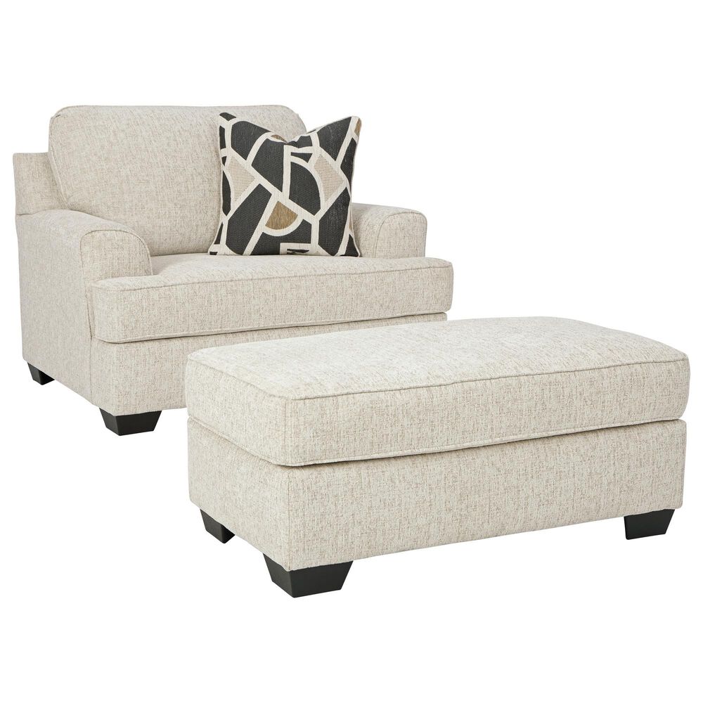 Ashley Heartcort Chair and a Half with Ottoman in Quartz, , large