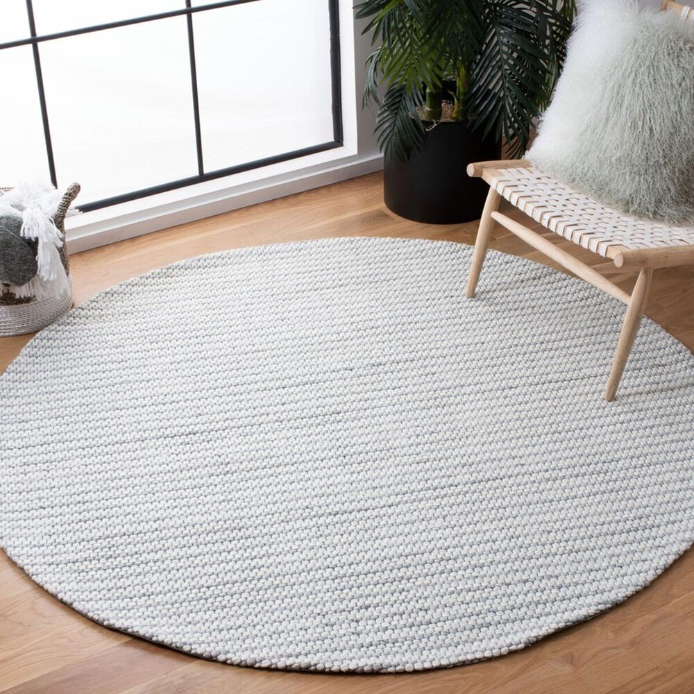 Safavieh Marbella 4&#39; Round Light Grey and Ivory Area Rug, , large