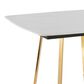 LumiSource Cosmo Square Dinette Table in White and Gold - Table Only, , large