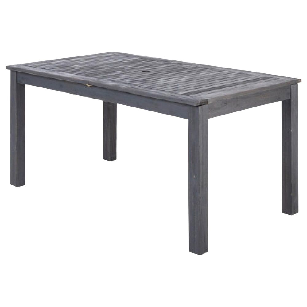 Hearth and Haven 7-Piece Outdoor Expandable Dining Set with Light Grey Cushions in Dark Grey, , large