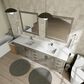 Lexora Home Jacques 84" Double Bathroom Vanity in Distressed Grey with 2 cm White Quartz Top and Rectangular Sinks, , large