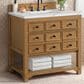 James Martin Vanities Malibu 36" Single Bathroom Vanity in Amber Birch with 3 cm Ethereal Noctis Quartz Top and Rectangular Sink, , large