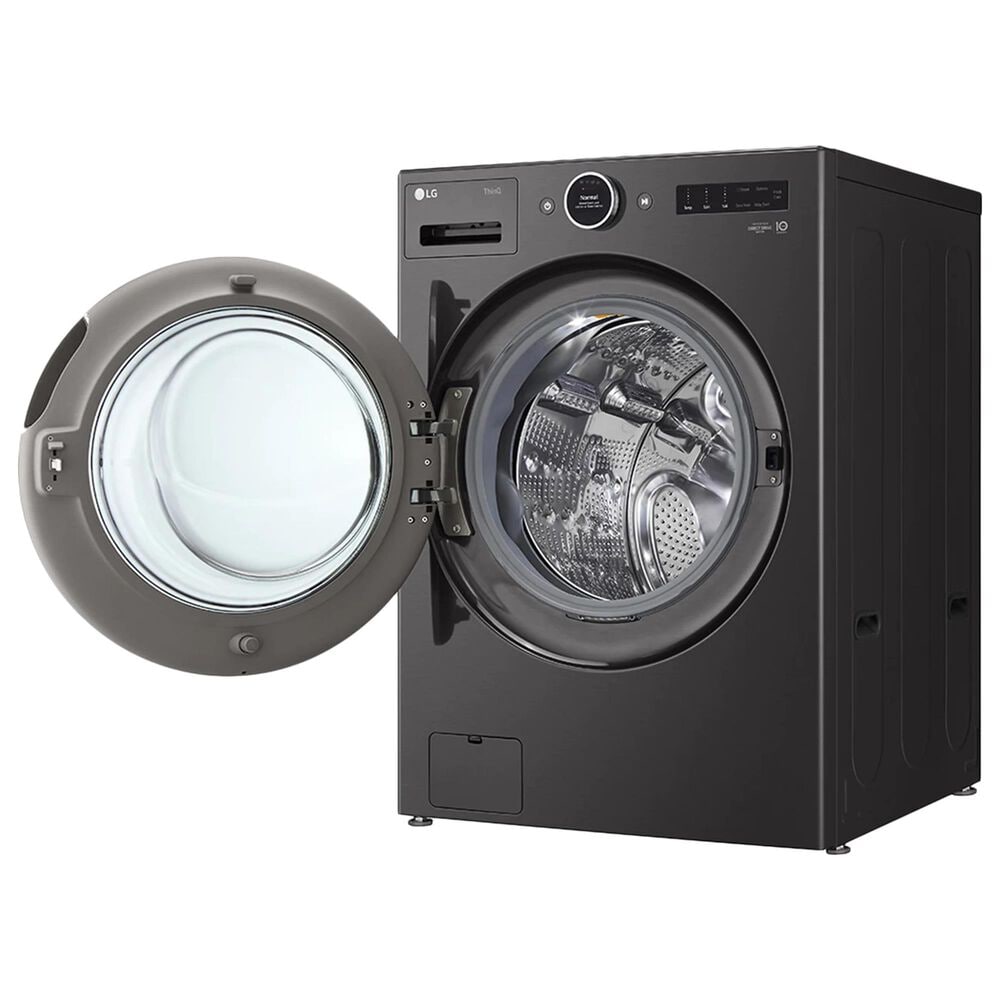 LG 5 Cu. Ft. Front Load Washer with 25 Wash Cycles and 7.4 Cu. Ft. Electric Dryer Laundry Pair in Black Steel, , large