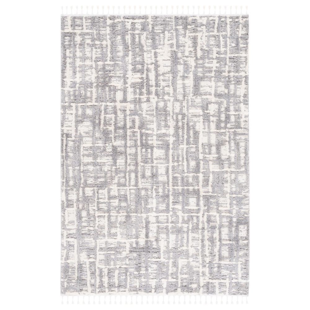 Safavieh Marrakesh 9" x 12" Ivory and Dark Grey Area Rug, , large