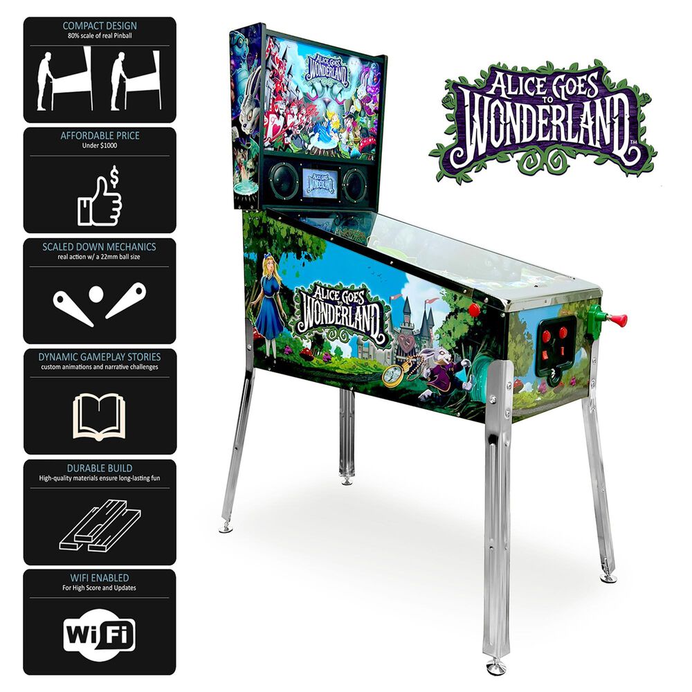 Stern Pinball Alice Goes to Wonderland Pinball Machine- Black, , large