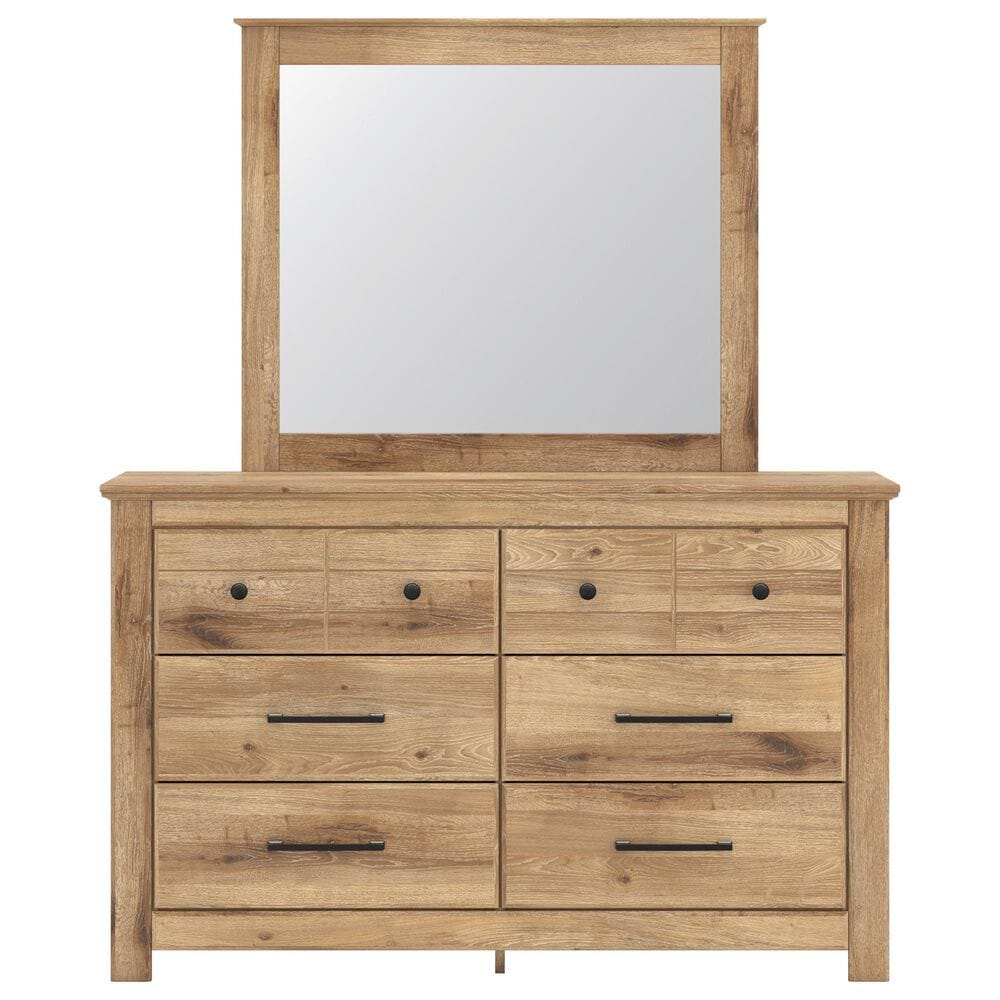 Ashley Makidern 6-Drawer Dresser and Mirror in Natural Brown, , large