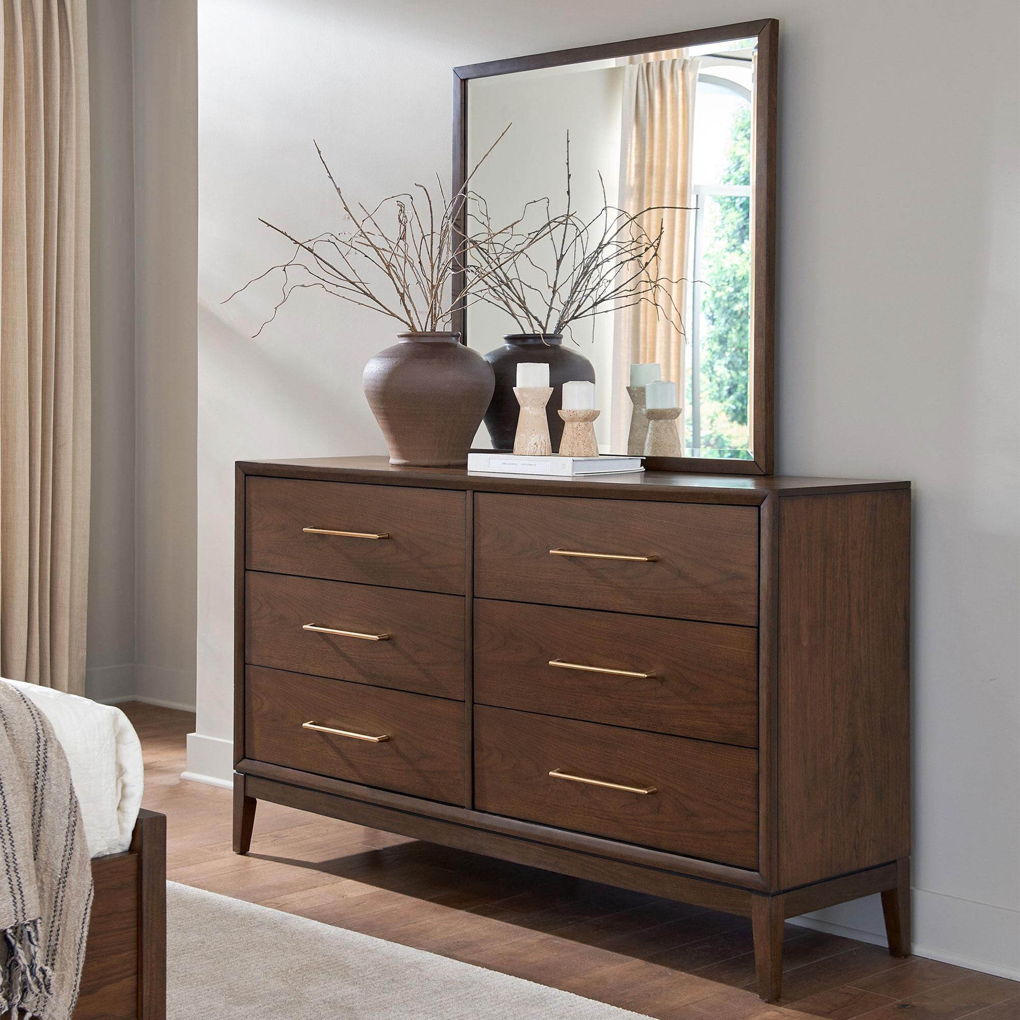 Riva Ridge Jasper 6 Drawer Dresser and Mirror in Jasper