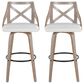 LumiSource Charlotte Swivel Bar Stool with Cream Fabric Upholstery in Light Grey and Black (Set of 2), , large