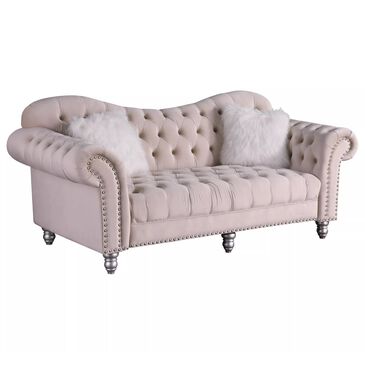 Morden Fort America Stationary Sofa in Beige Velvet, , large