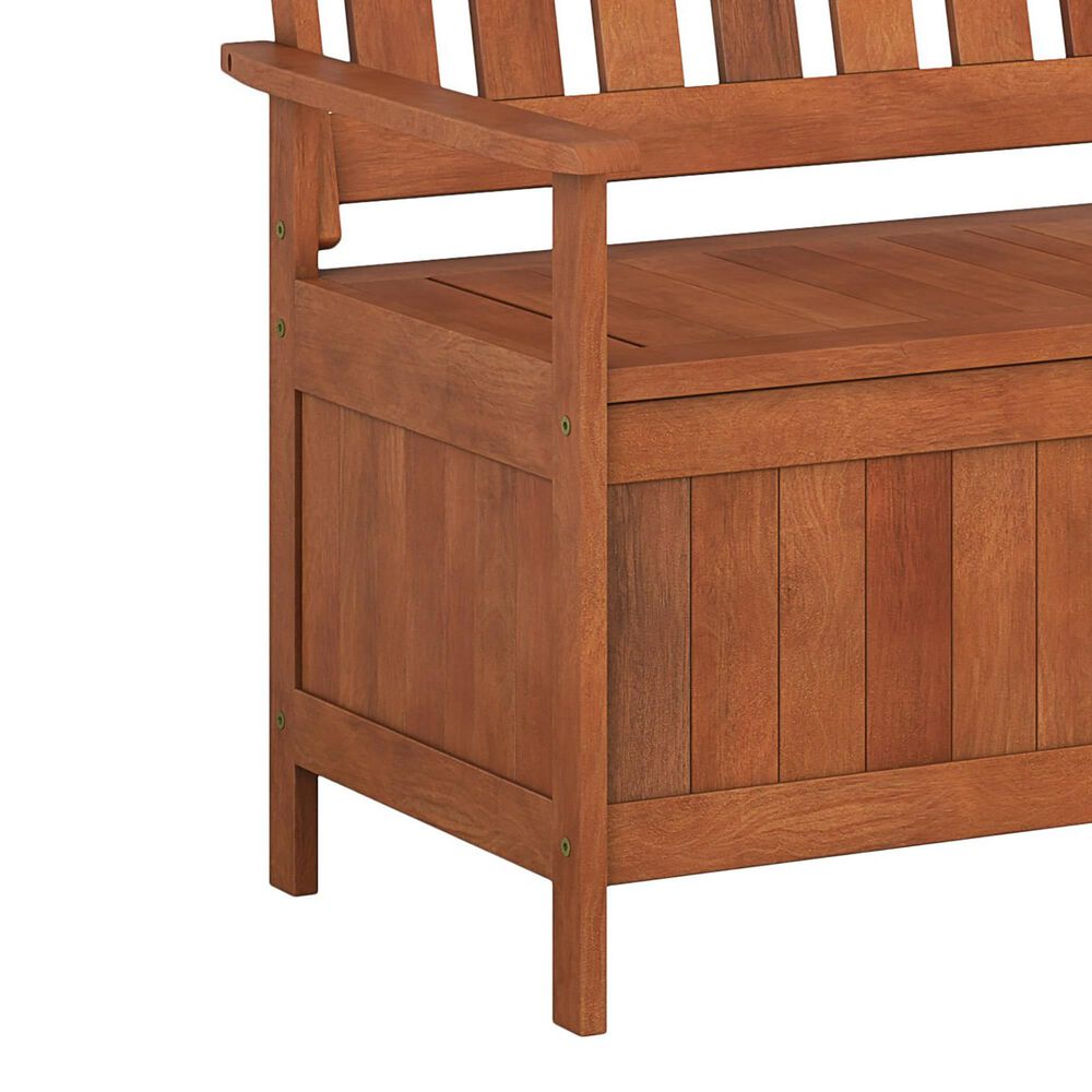 CorLiving Miramar Patio Storage Bench in Brown, , large