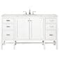 James Martin Vanities Addison 60" Single Bathroom Vanity in Glossy White with 3 cm Eternal Jasmine Pearl Quartz Top and Rectangular Sink, , large