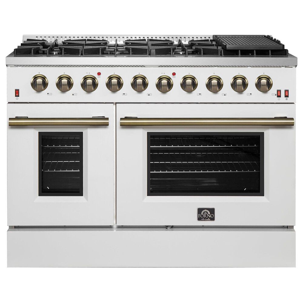Forno Galiano 48" Freestanding Gas Range in White, , large