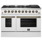 Forno Galiano 48" Freestanding Gas Range in White, , large