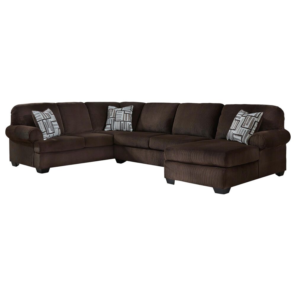 ASHLEY Kimlee 3-Piece Stationary Right Arm Facing Sectional with Chaise in Chocolate, , large
