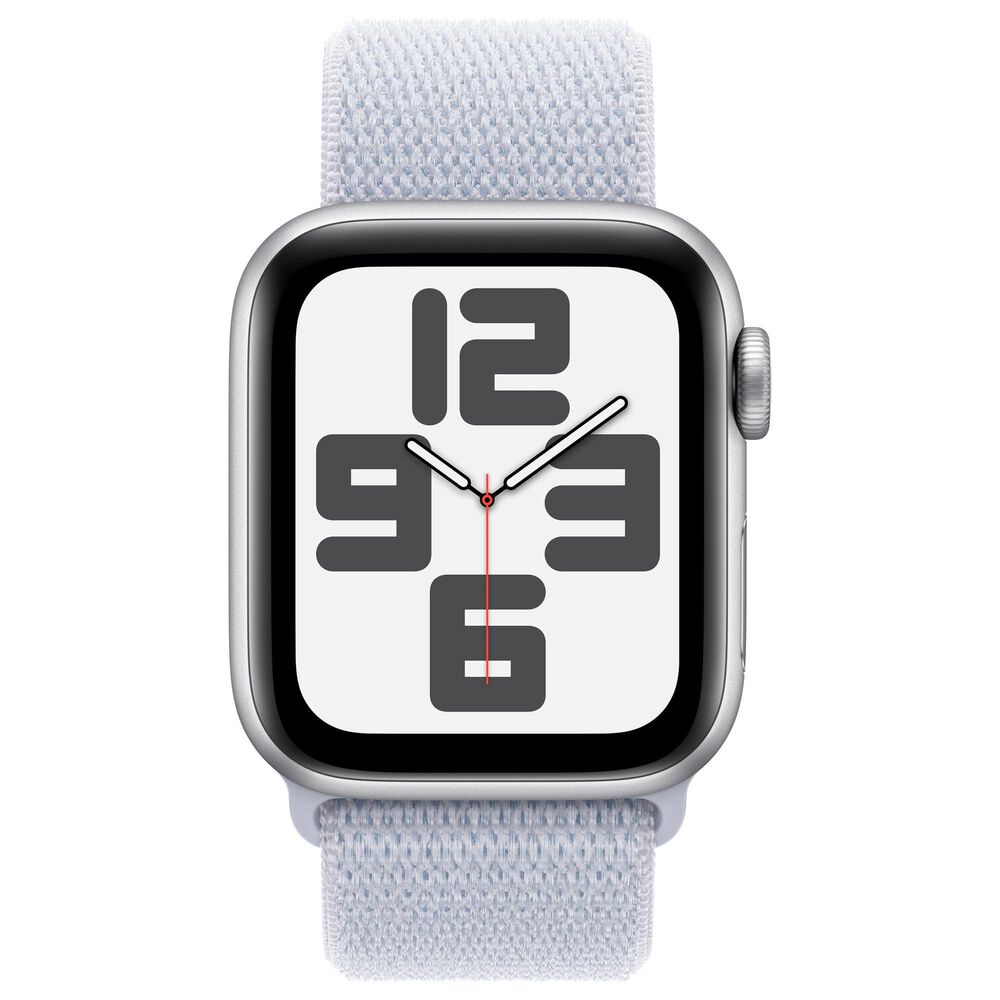 Apple Watch SE GPS 40mm Silver Aluminum Case with Blue Cloud Sport Loop, , large