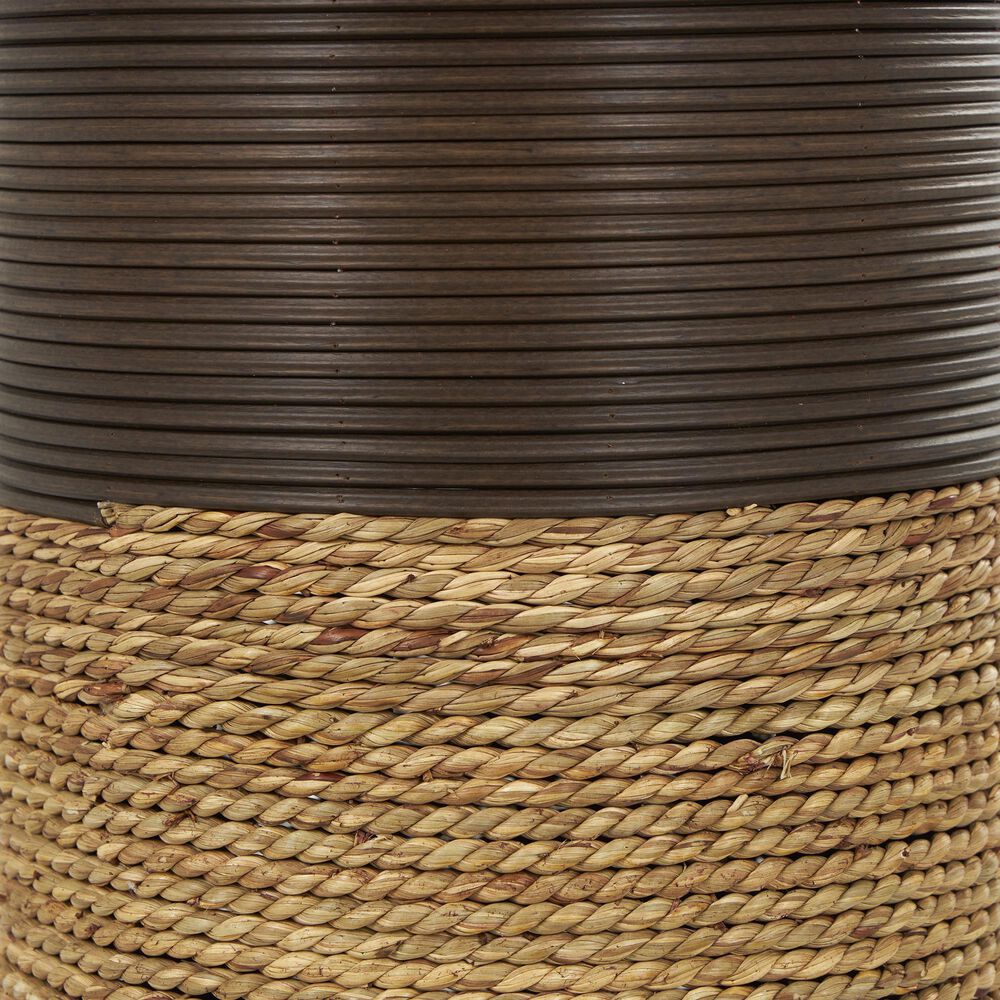 Maple and Jade 32&quot; Seagrass Handmade Decorative Vase in Dark Brown and Light Brown, , large