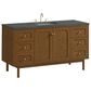 James Martin Laurent 60" Single Bathroom Vanity in Honey Oak with 3 cm Parisien Bleu Silestone Top and Rectangular Sink, , large