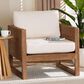 Baxton Studio Helina Arm Chair with Bleached Light Brown Seagrass in White, , large