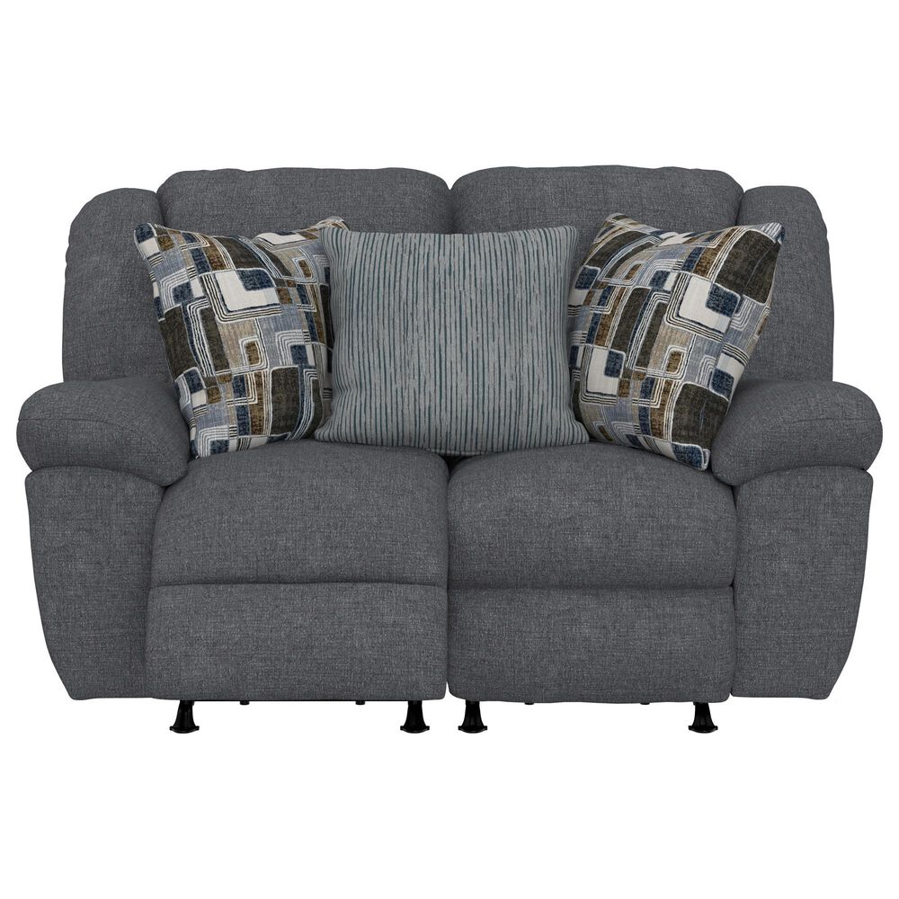 Catnapper Trifecta Manual Reclining Rocking Loveseat in Smoke, , large