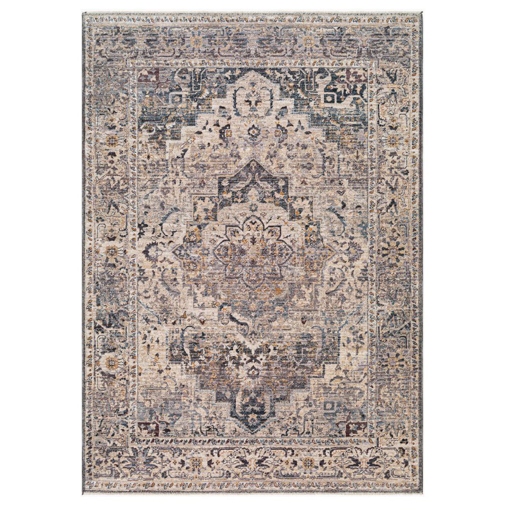 Surya Aida AAD-2311 5" x 7"9" Beige, Medium Gray, Tan, Ivory, Deep Teal and Charcoal Area Rug, , large