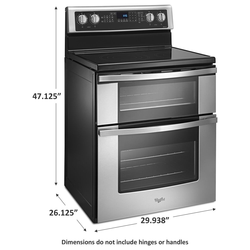 Whirlpool 6.7 Cu. Ft. Freestanding Electric Double Oven Range with Convection in Stainless Steel, , large