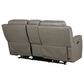 Bassett Leather Power Reclining Console Loveseat with Power Headrest and Lumbar in Light Gray, , large