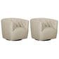 Italiano Furniture Cambria Mira Swivel Chair in Taupe (Set of 2), , large