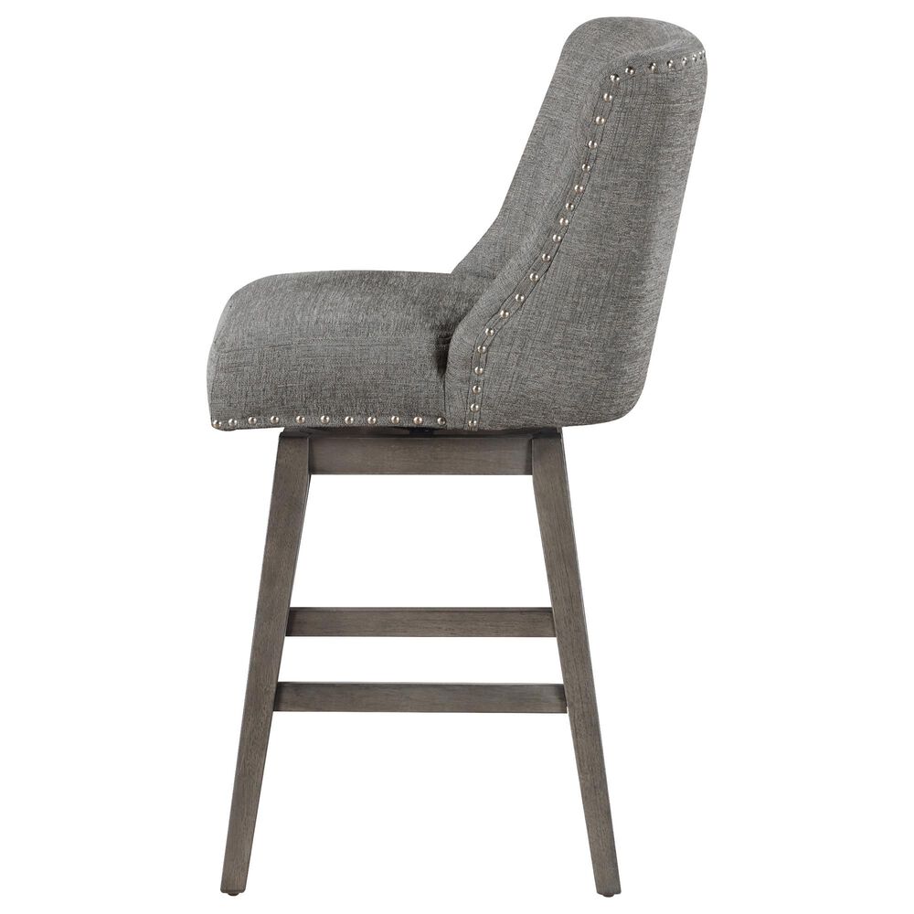 OSP Home Granville Swivel Counter Stool with Charcoal Upholstered in Grey, , large