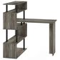 HOMLUX 5-Tier Shelves L-Shape Computer Desk in French Oak Grey and Black, , large