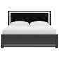 Ashley Zuraleus King Upholstered Panel Bed in Matte Black and Chrome, , large