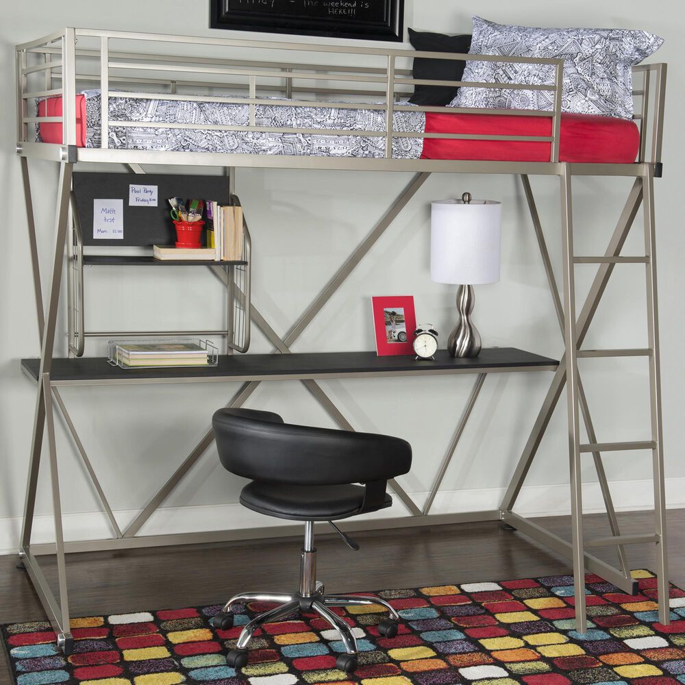 Parkerville Furniture Line Twin ZLoft Bed in Pewter Nebraska Furniture Mart