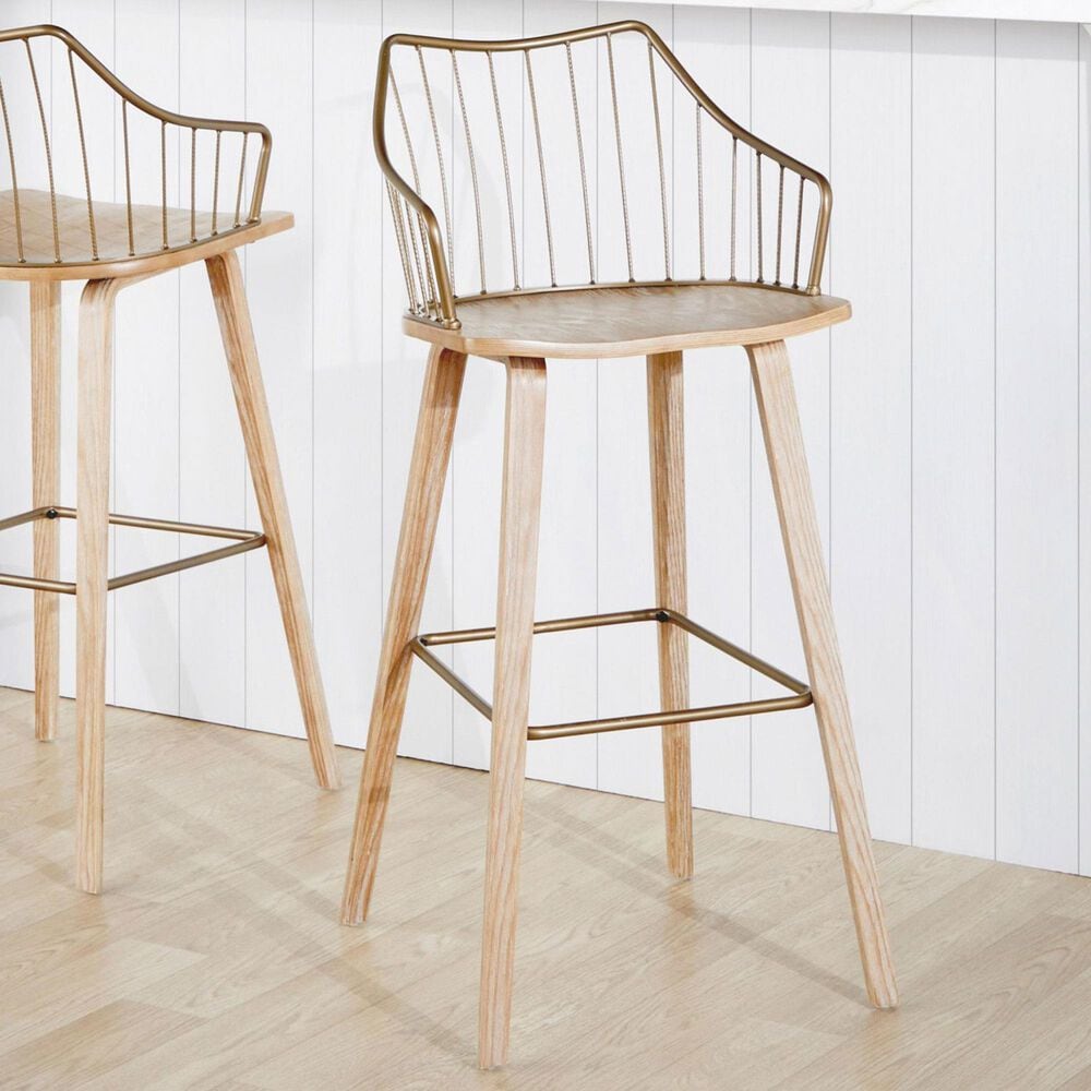 Lumisource Winston Barstool in Whitewashed and Antique Copper, , large