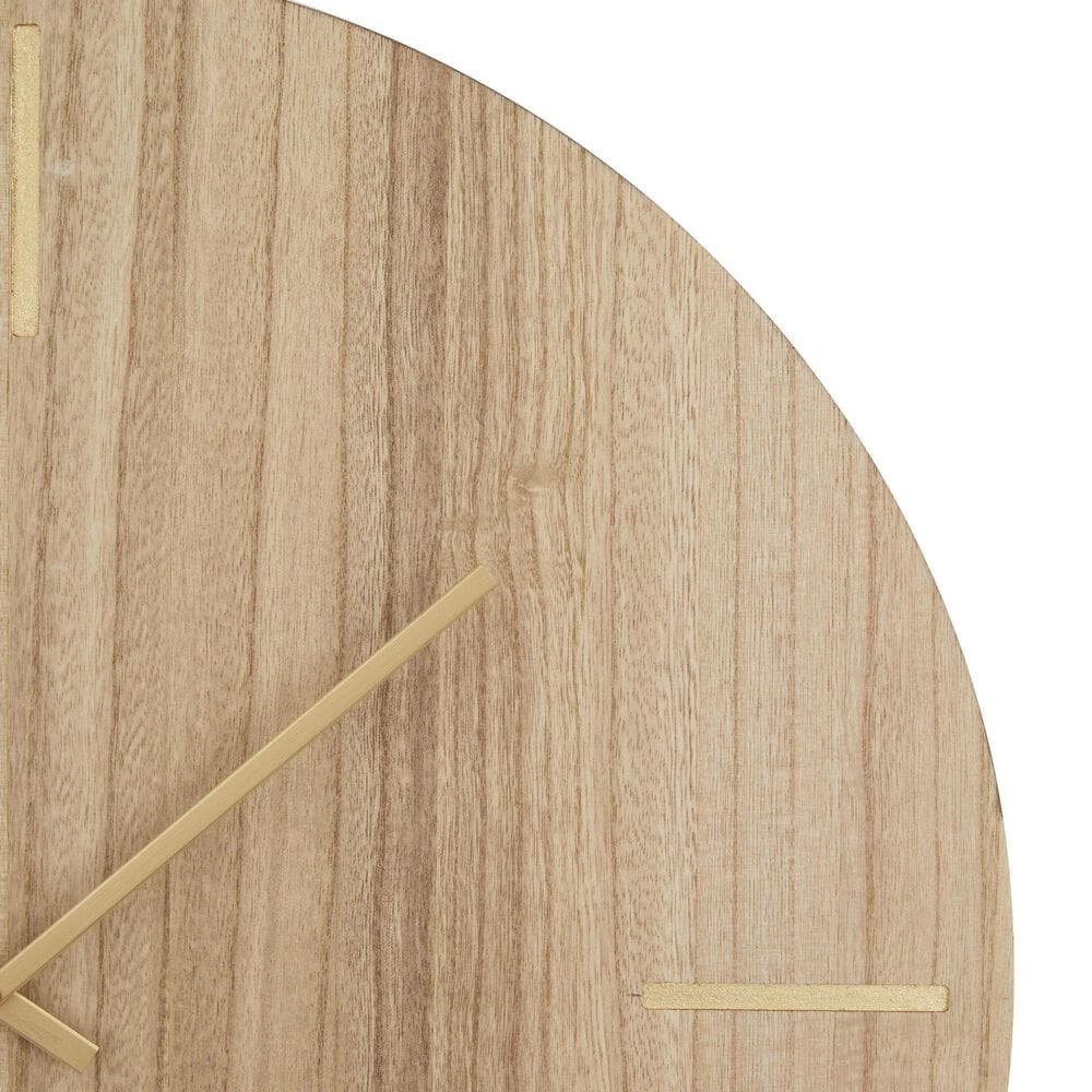 Maple and Jade Decorative Wall Clock with Marble Side in Oiled Brown and White, , large