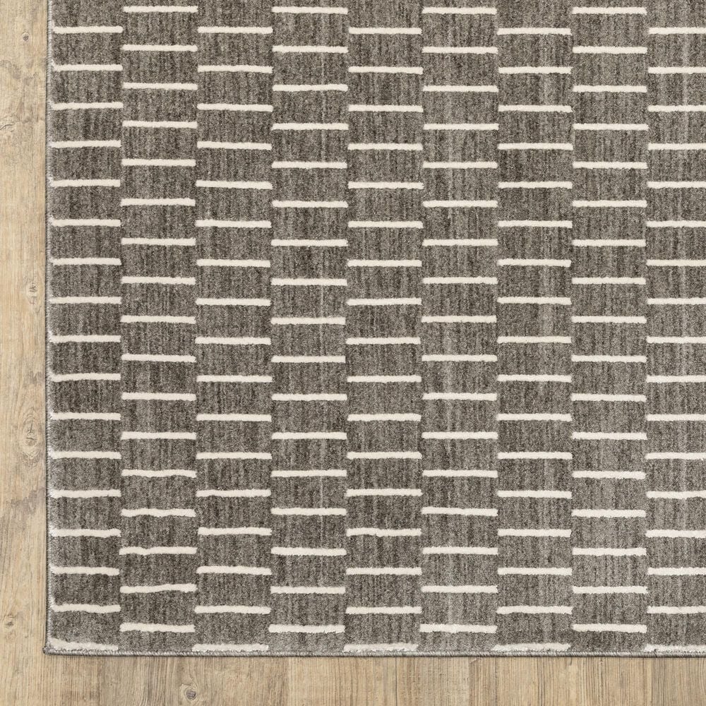 Oriental Weavers Oliver Charcoal and Beige 6'7" x 9'6" Area Rug, , large