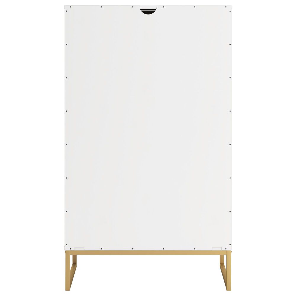 Ashley Socalle 5-Drawer Chest in Matte White and Gold, , large
